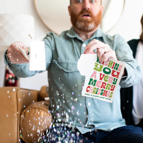 Endless Rock Jingle Bells Christmas & New Year Prank Card with Hidden Glitter