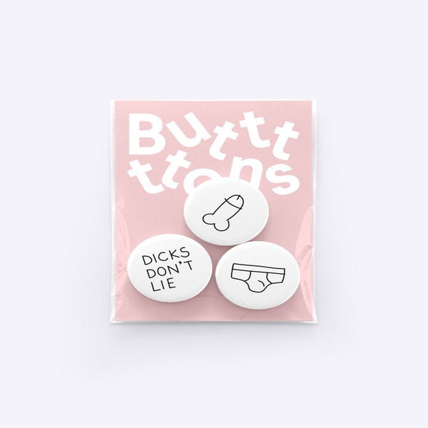 Dicks Don't Lie | Butt-ons | DDL Original | 3-pack