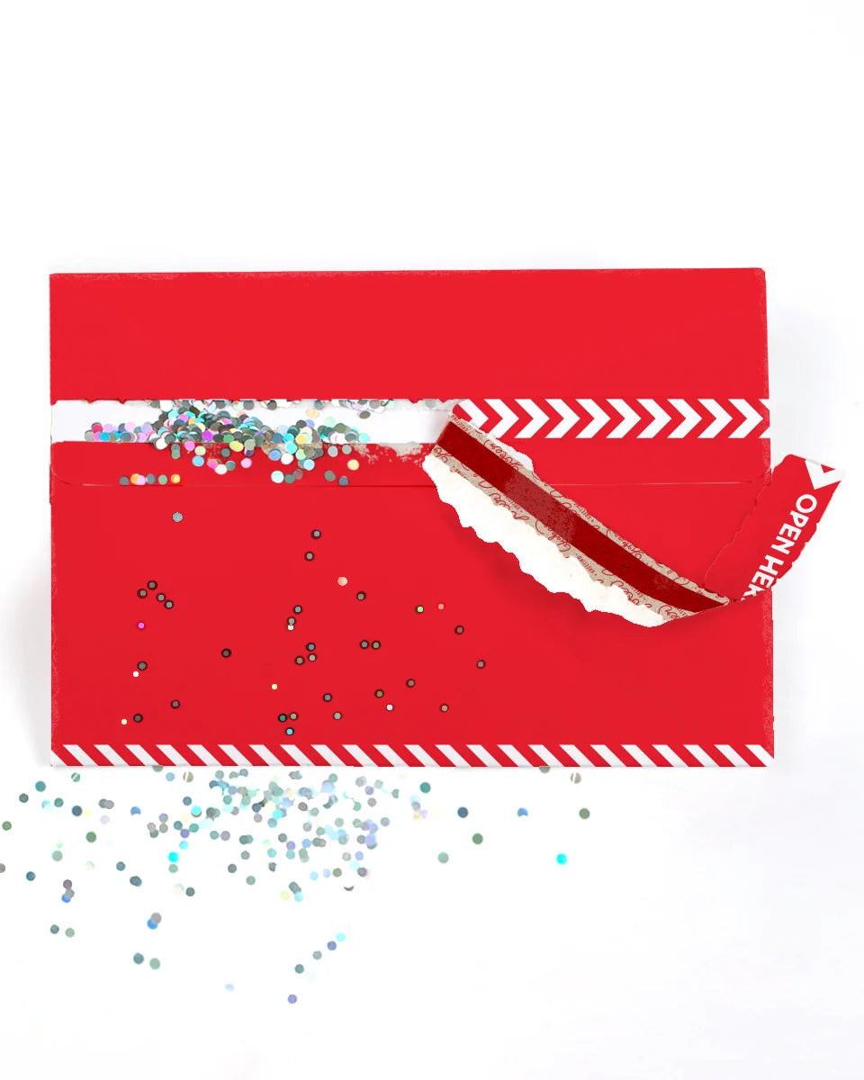 RED Glitter Trap Envelope