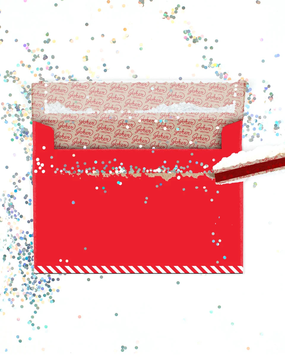 RED Glitter Trap Envelope