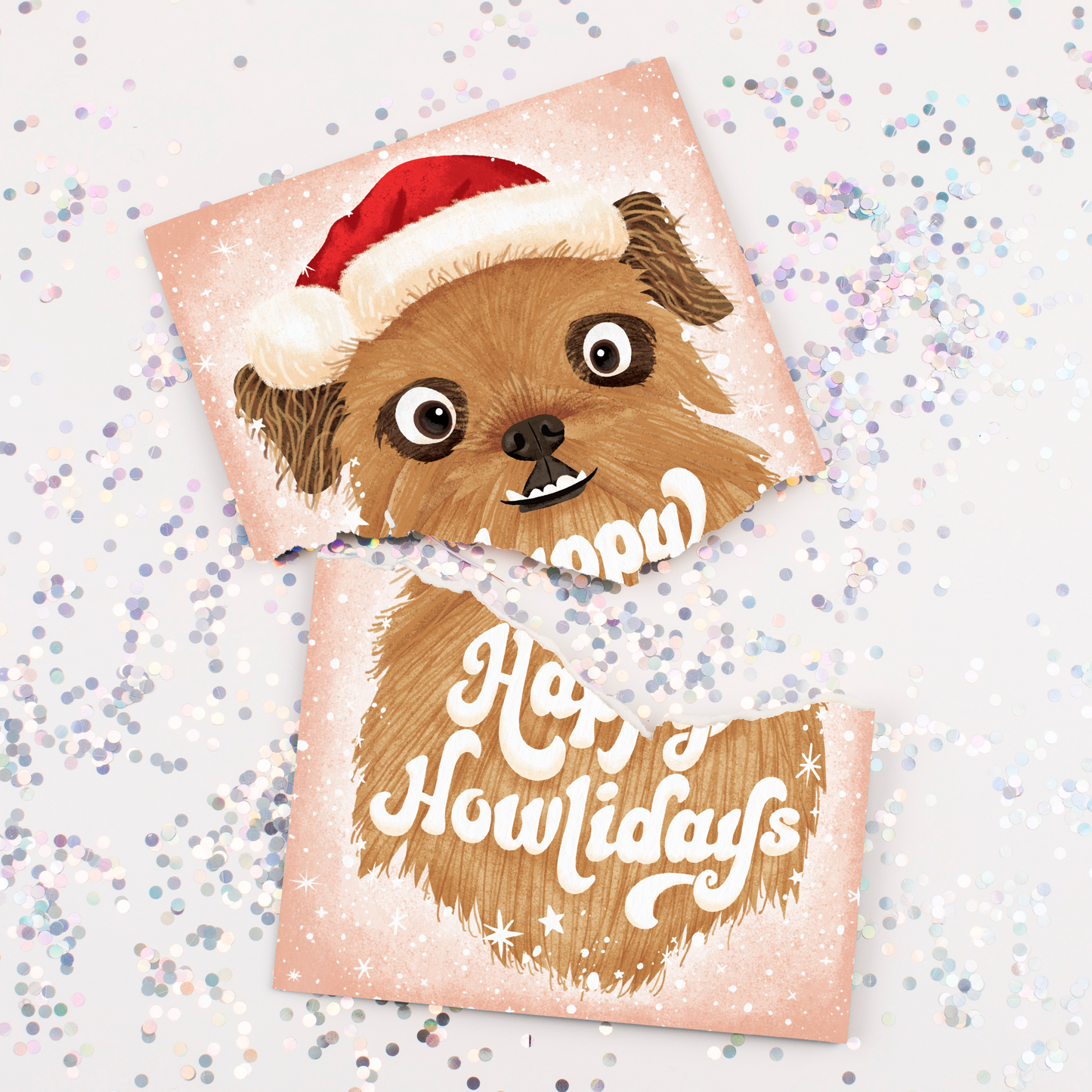 Endless Santa Dog With Glitter