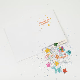 Geburtstagskarte Nonstop „Never Gonna Give You Up“ mit Glitzer