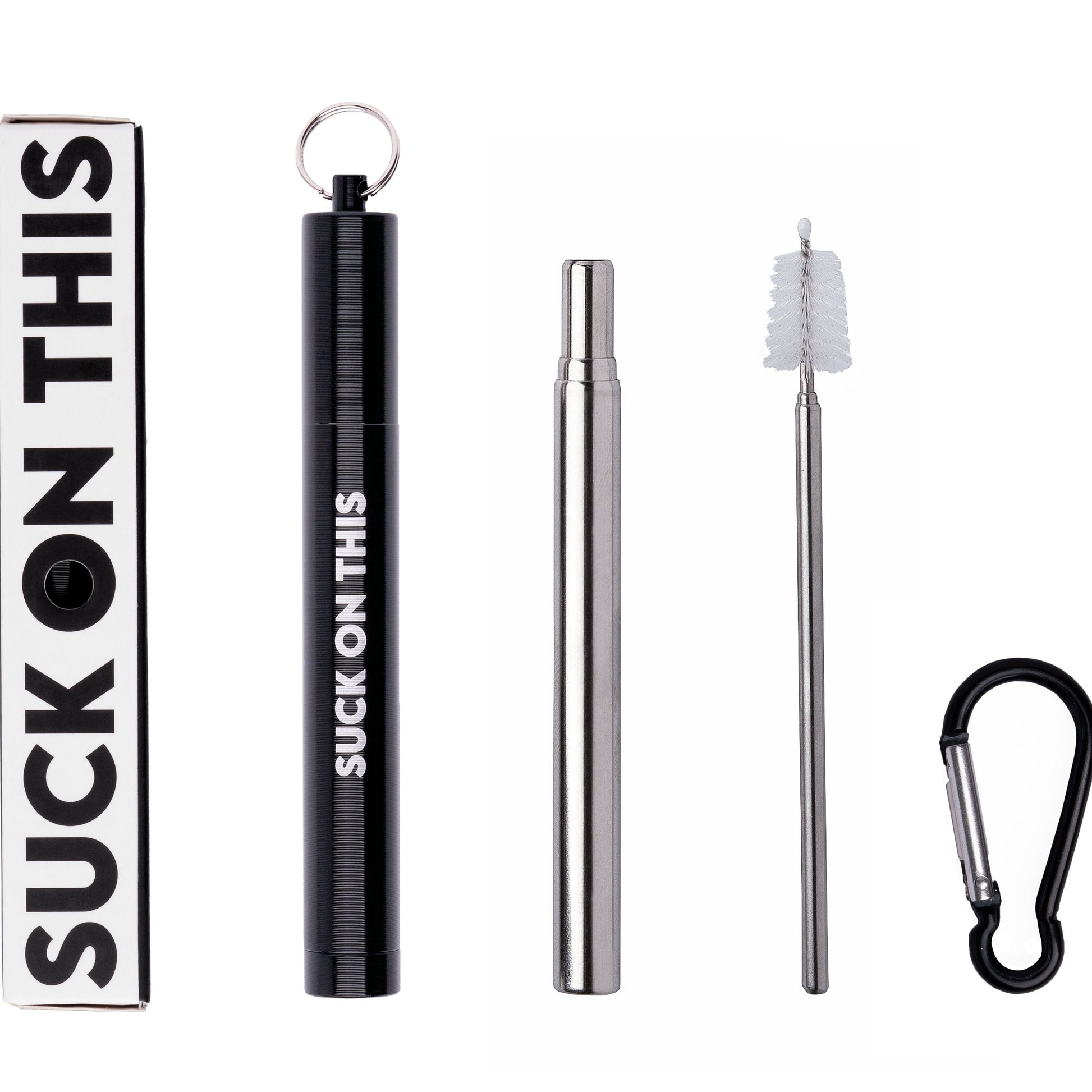 Set of metal reusable straws in sleek design with storage pouch – eco-friendly and durable drinking straws.