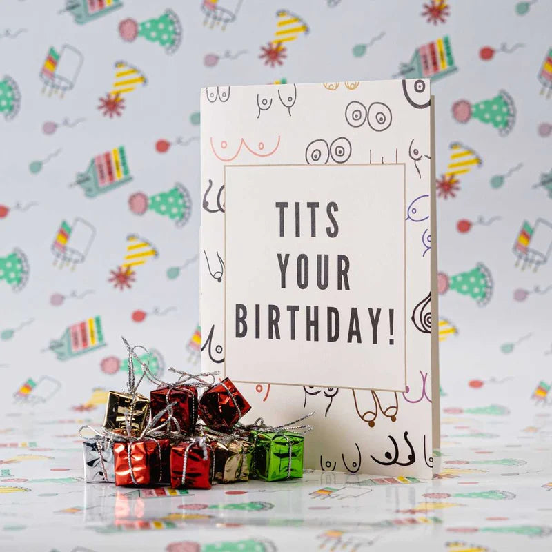 Endless "Tits Your Birthday" Card With Glitter