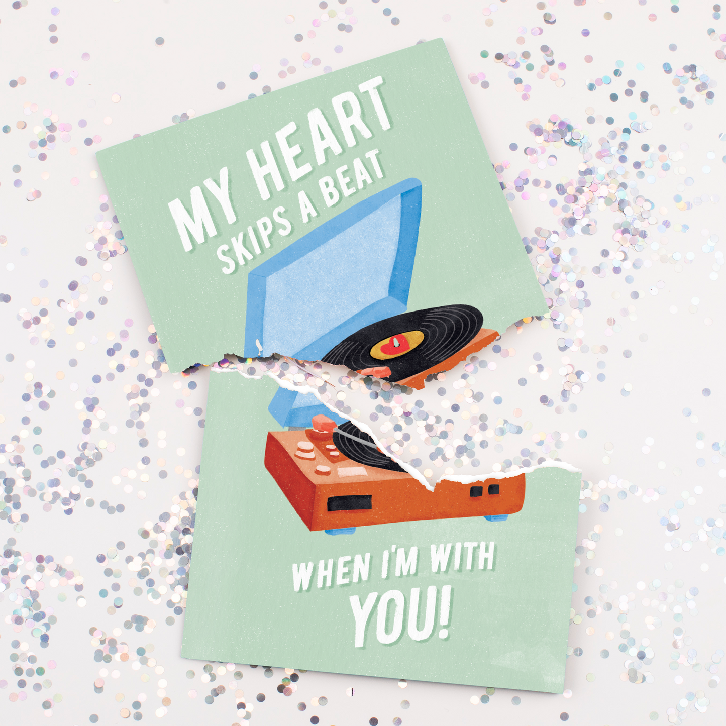 Endless "Never Gonna Give You Up" Valentines with Glitter