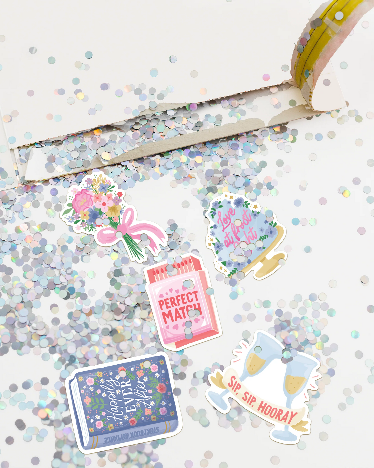 Endless Just Married Card With Glitter and sticker surprise